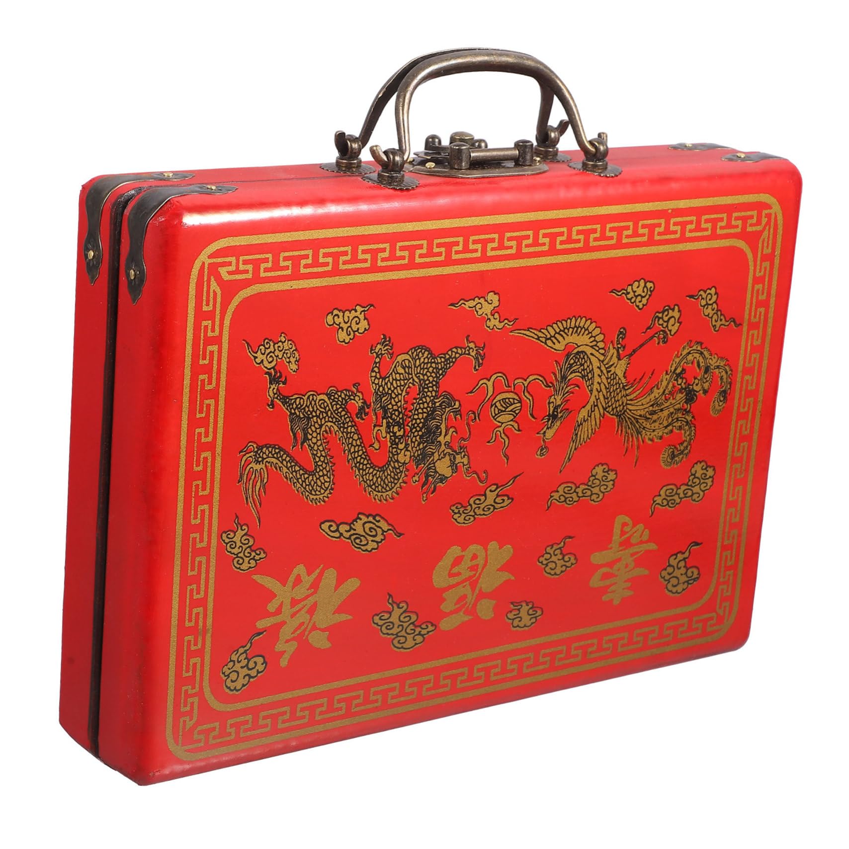 Boîte Mahjong Vintage Bois aux bords arrondis et design épuré pour coffret cadeau haut de gamme