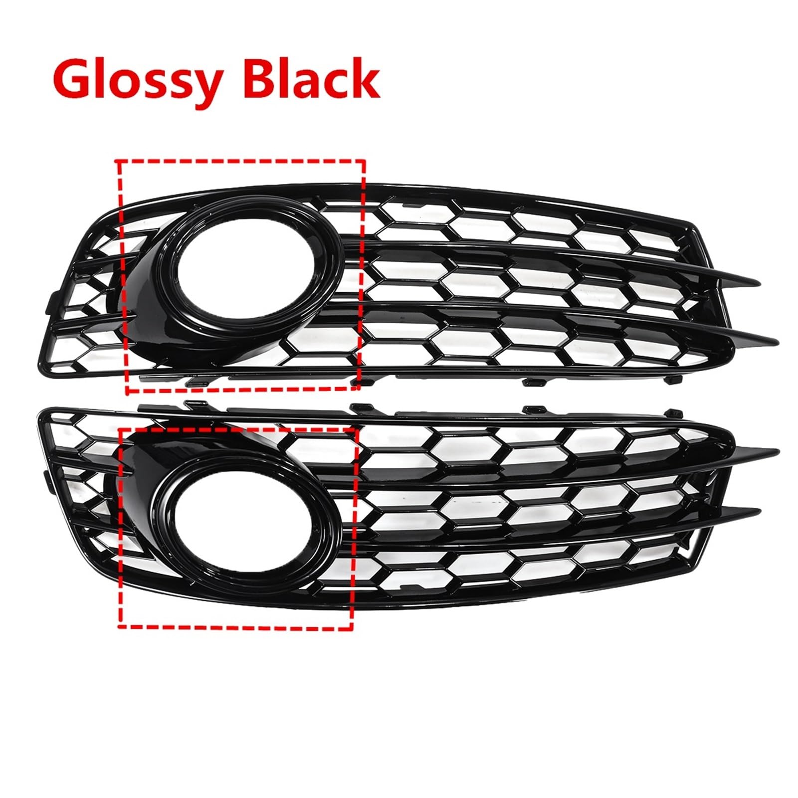 Pasuje do Audi A3 8P S-Line 2009-2012 Przedni zderzak Przeciwmgielne Grille 1 Para Plaster Miodu Siatka Przeciwmgielne Lampy Wyścigowe Grill Pokrywa