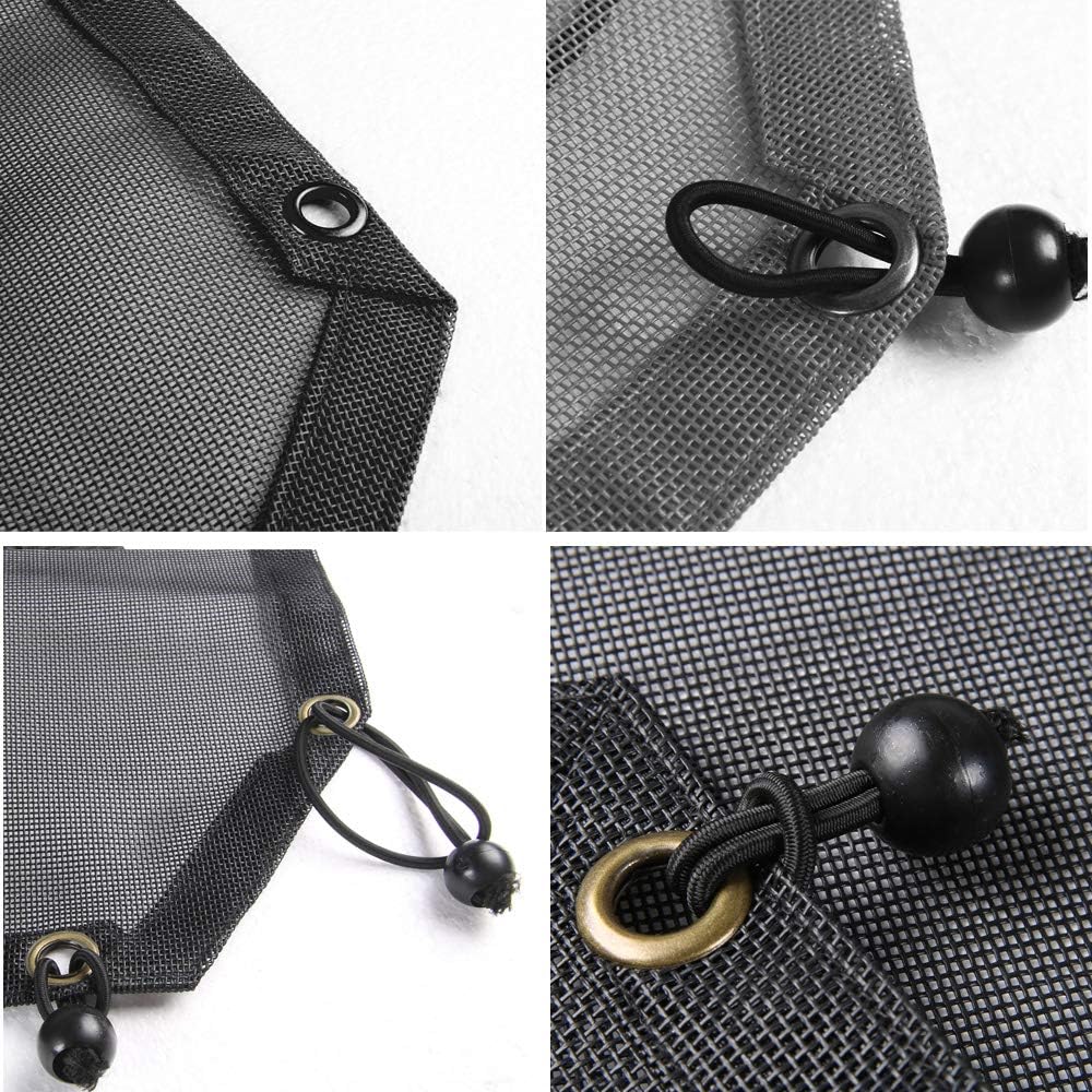JeCar Mesh Sunshade 2 Door Durable Polyester Top Cover Provides UV Sun Protection for Jeep Wrangler JK & Unlimited 2007-2018 (Black and White American Flag)