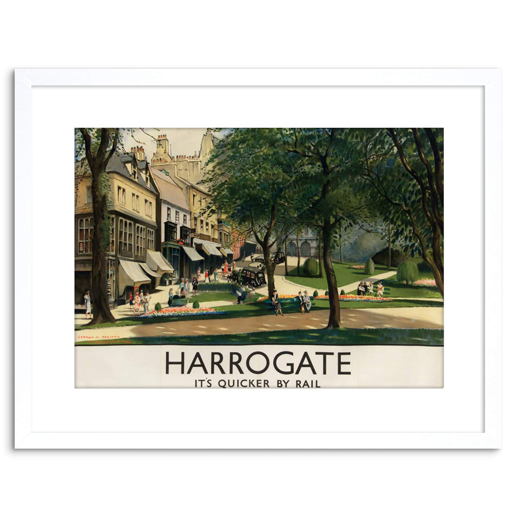 Wee Blue Coo AD ENGLAND BRITISH HARROGATE RAIL FRAMED PRINT F97X2530