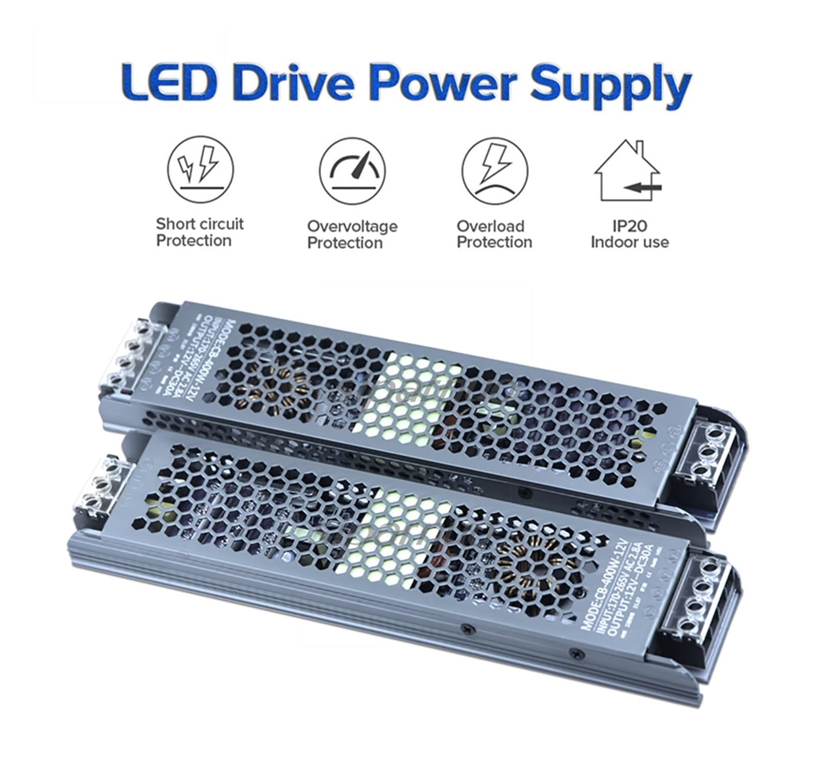 Ultra cienki zasilacz LED, transformatory oświetleniowe DC 12V 24V, 400W AC 170-265V sterownik do diod LED Strip Lights Bezpieczeństwo użytkownika(12V)