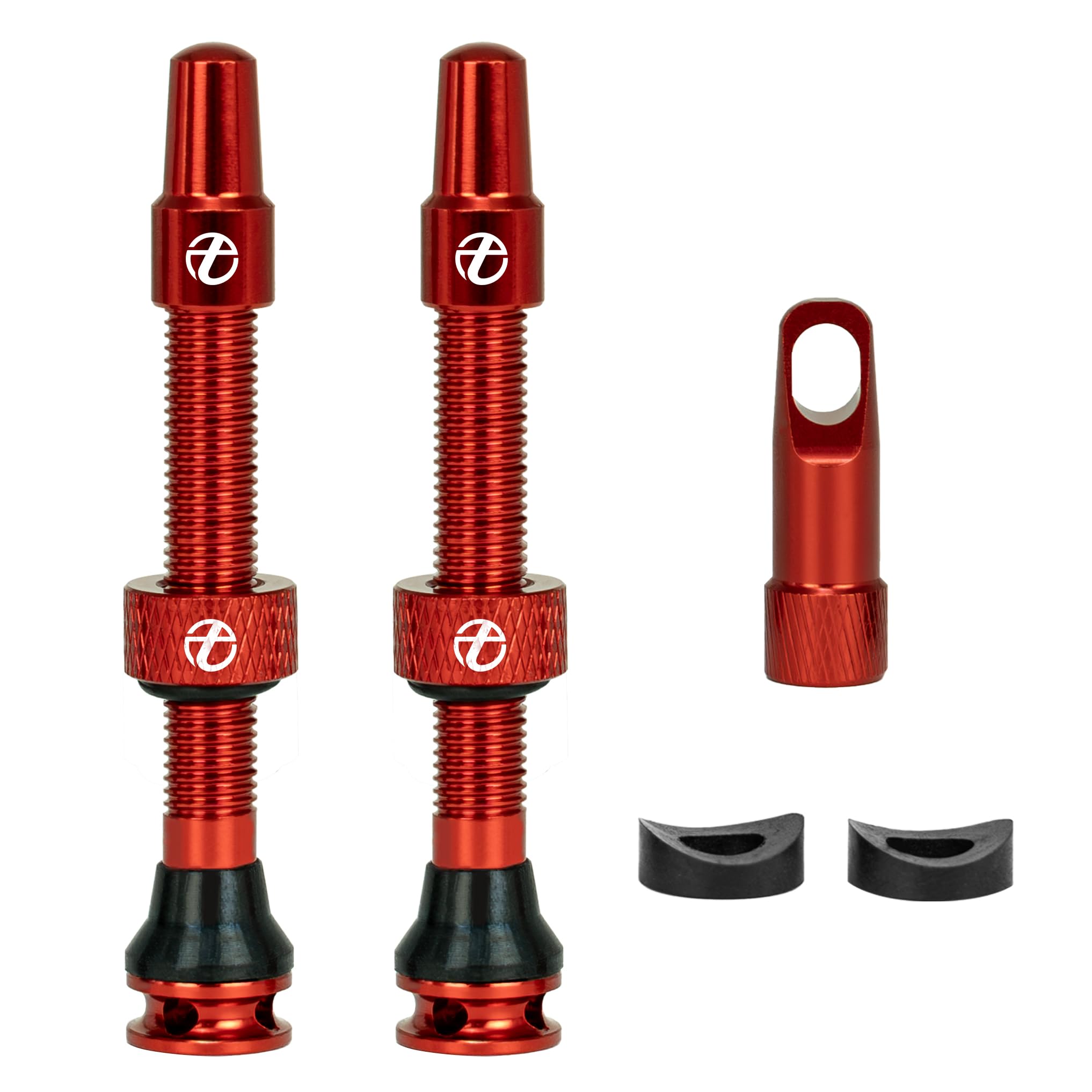 Thinvik Presta Tubeless Valve Stem 48mm Super Light Alloy for Tubeless Tires-2 Tubeless Valve Stems (with Aluminum Alloy Valve Cap) + Valve Core Removal Tool — image 1