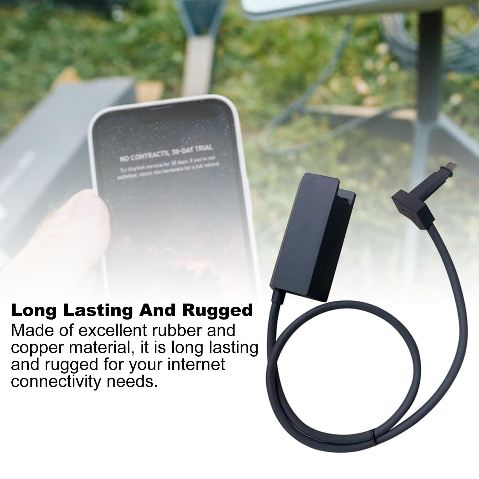 Adattatore Ethernet per Satellite Internet V2, Adattatore Cavo Satellitare Rettangolare con Connessione di Rete Stabile per Accessori