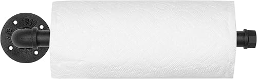 Miniatura 7 de MyGift Soporte de toalla de papel de metal debajo del gabinete, soporte de toalla de papel industrial negro mate montado en la pared de la toalla de