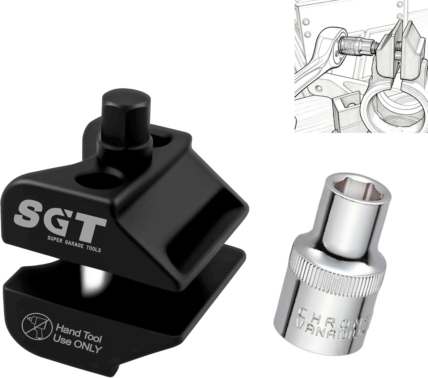 SGT Strut Spreader Tool,Universal Suspension Strut Split Hub Steering Knuckle Spreader Tool Compatible with Volkswagen Audi BMW Ford Peugeot Citroën