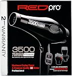 RED Pro 3500 Turbo Titanium Hair Dryer Professional Blow Dryer with 3 Styling Attachments