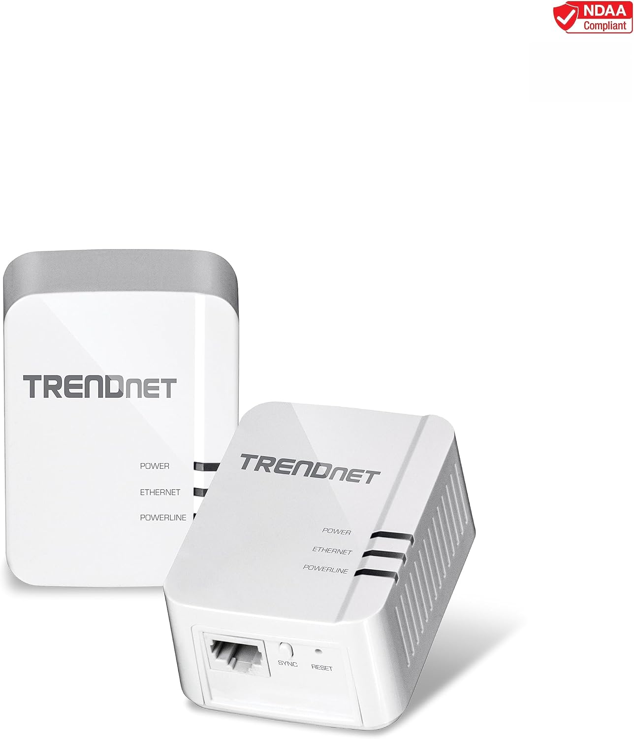 TRENDnet Powerline 1300 AV2 Adapter Kit, Includes 2 x TPL-422E Powerline Ethernet Adapters, IEEE 1905.1 & IEEE 1901, Gigabit Port, Range Up to 300m (984 ft), Simple Installation, White, TPL-422E2K