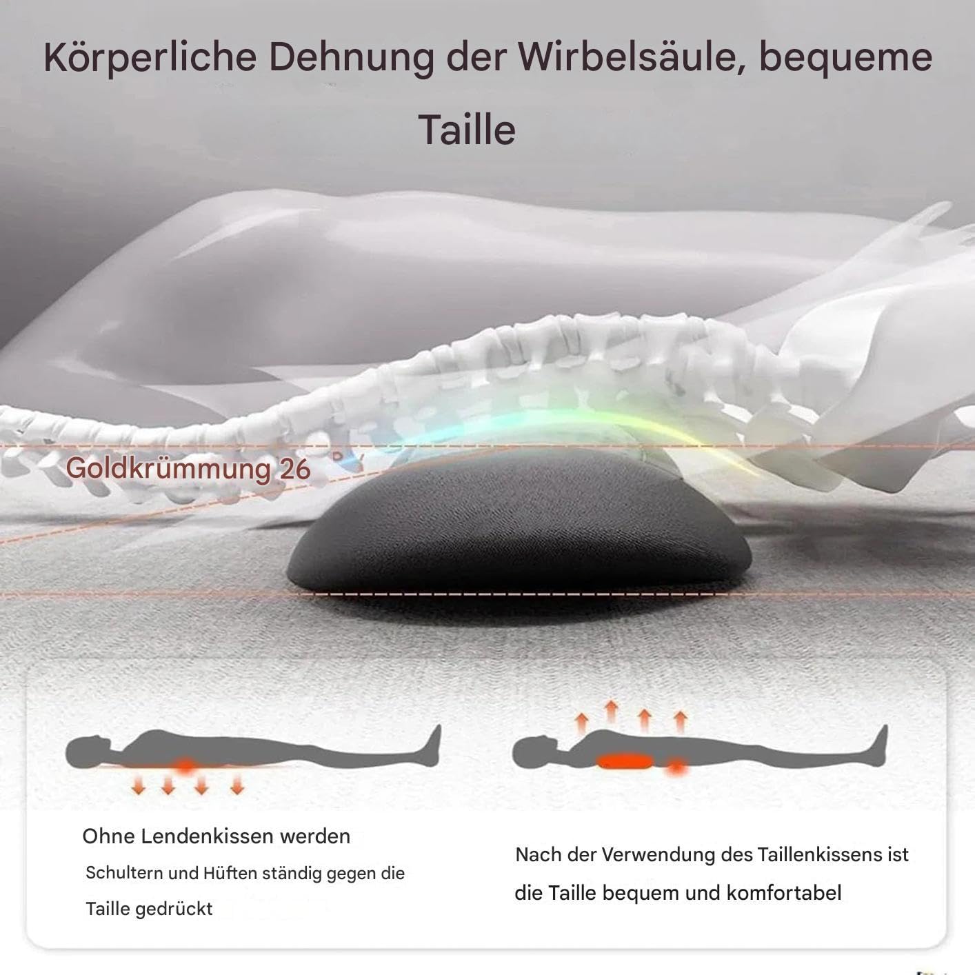 Cojín De Soporte Lumbar con Masajeador Masaje Relajante Vibratorio con | Almohadilla Térmica Portátil para Cintura Silla, Coche, Sofá, Sillón Reclinable, Silla de Ruedas, Oficina, Viaje, Hog