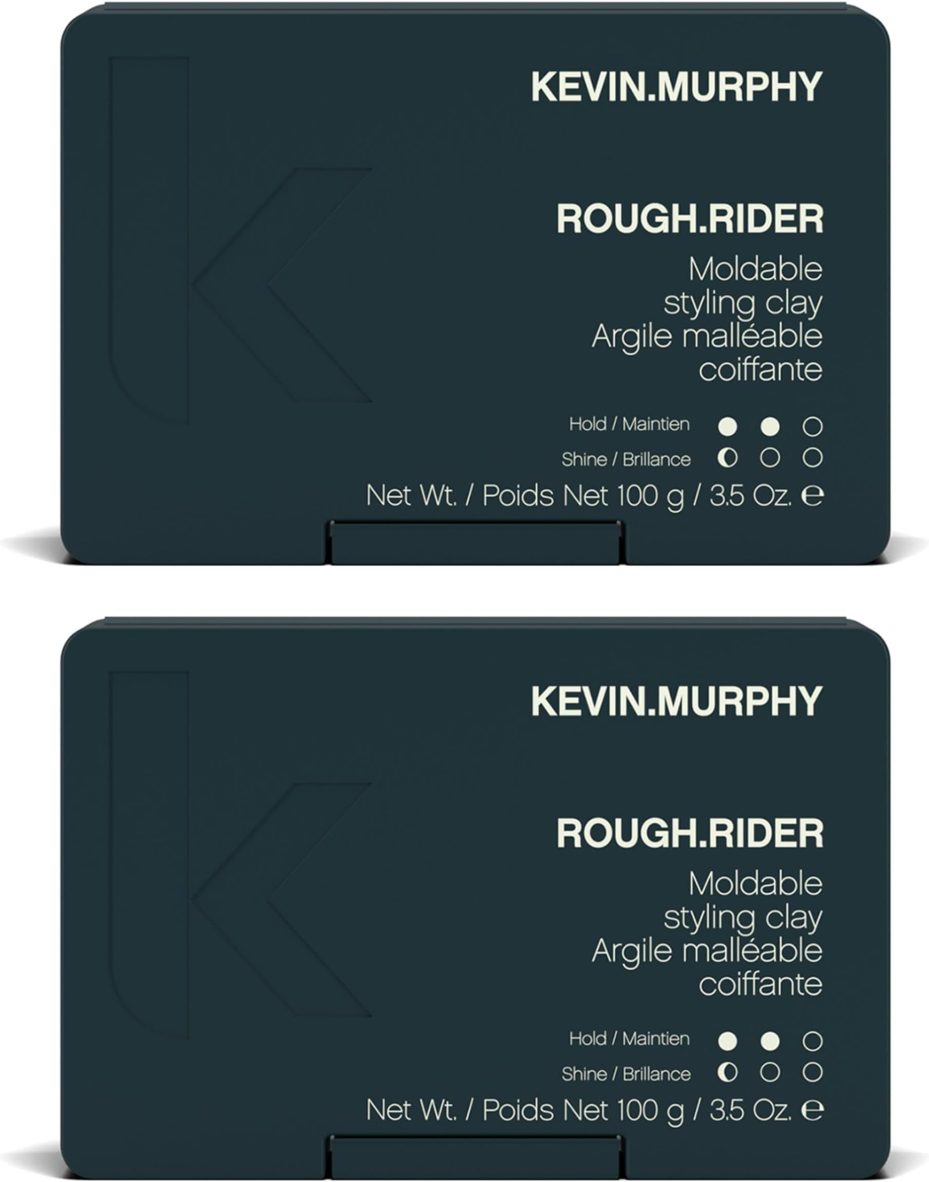 KEVIN.MURPHY ROUGH.RIDER Clay - Hair Strengthening Clay - For All Hair Types - Moldable Styling Clay - Sulphate Free Hair Care - 100 g / 3.5 oz - 2 Pack