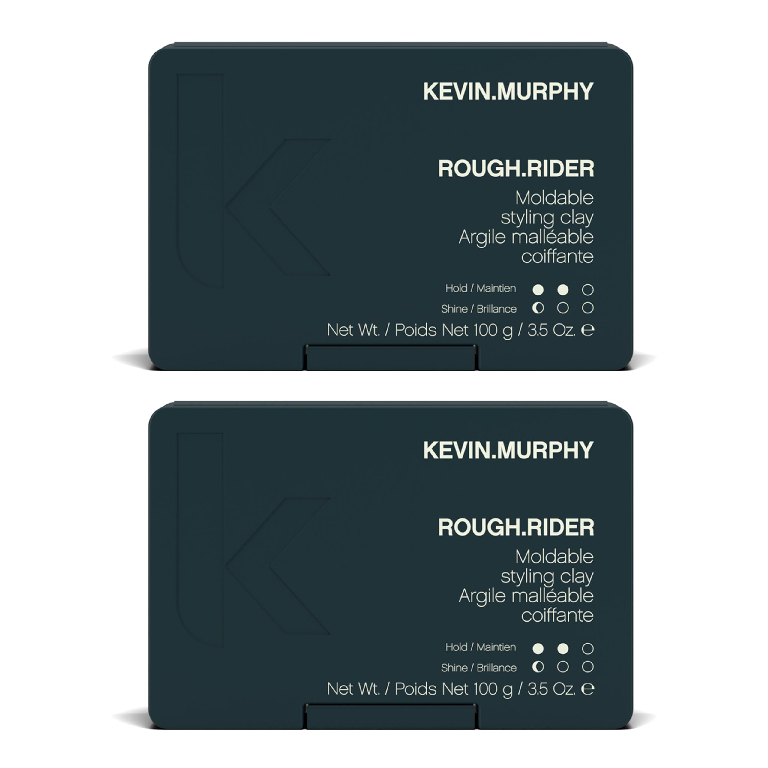 KEVIN.MURPHY ROUGH.RIDER Clay - Hair Strengthening Clay - For All Hair Types - Moldable Styling Clay - Sulphate Free Hair Care - 100 g / 3.5 oz - 2 Pack