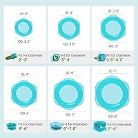 Vista 2 de Silicone Stretch Lids for Food Storage in Fridge, Reusable Elastic Bowl Covers for Cup, Cans, Jars, Round & Rectangle Container, Food Grade Silicone