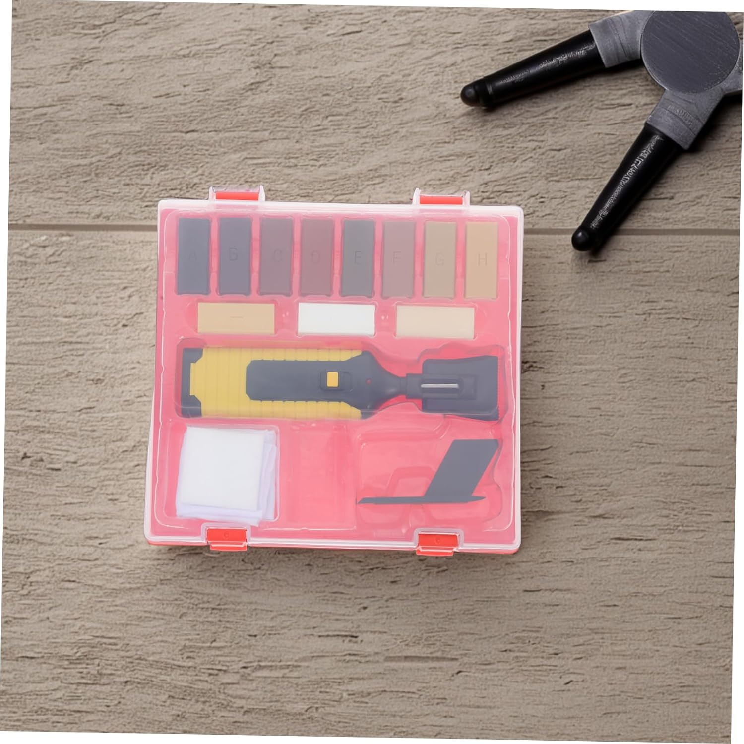 Homoyoyo Wood Floor Repair Kit Furniture Scratch Repair Tool Set for Laminate Floors 6-Piece Wood Wax Crayon Filler for Cracks and Scratches for Home Use and Furniture Restoration