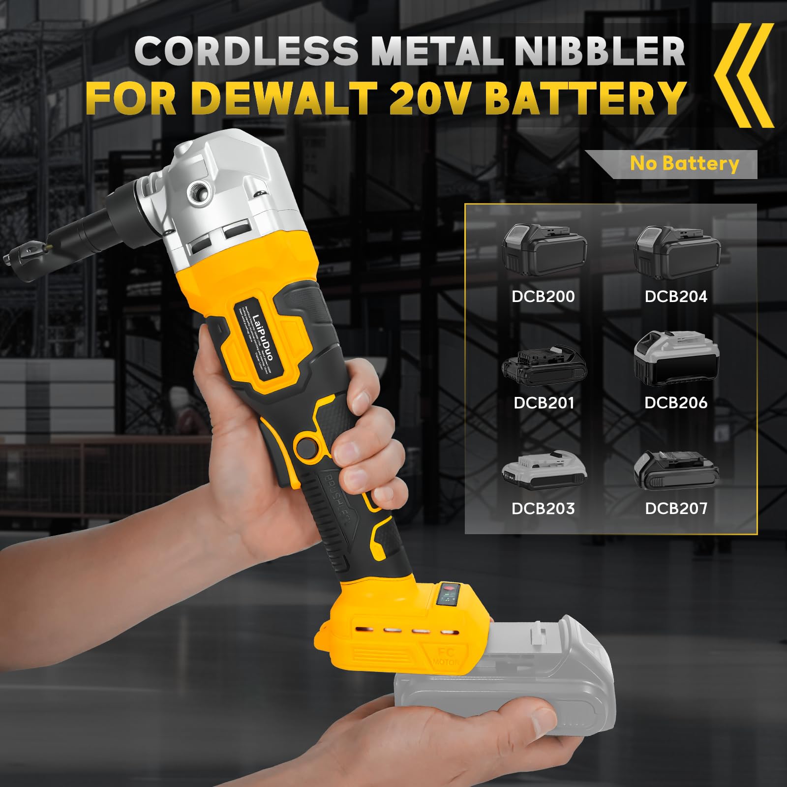 Grignoteuse en métal sans fil pour batterie DeWalt 20 V, grignoteuse sans balais avec 3 vitesses, grignoteuse électrique en acier pour acier inoxydable, aluminium, 30 000 tr/min, sacs poussiéreux, 2