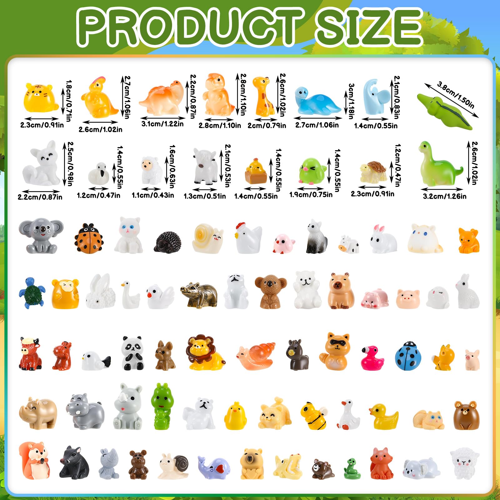 GSrenyu 80 Pcs Resin Animals Small - Image 3