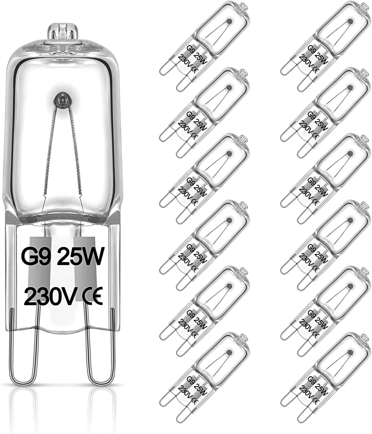 Chenilles G9 Halogen Bulbs 25W 12 Pack, Dimmable G9 Halogen Light Bulbs