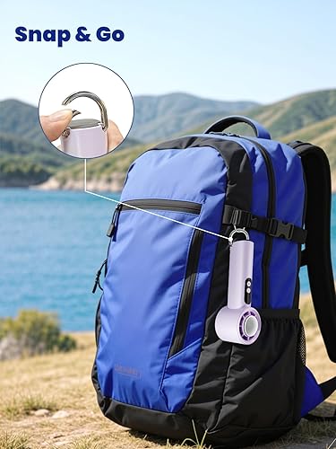 Miniatura 8 de Ventilador de mano portátil con enfriador de hielo, ventilador personal recargable turbo ajustable de 1-100 velocidades con pantalla digital, mini