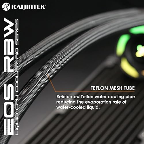 Miniatura 4 de RAIJINTEK EOS 240 RBW AIO - Enfriador de agua para CPU, con 2 ventiladores 12025 ARGB PWM, bloque de agua de cobre, bomba duradera y confiable, tubo