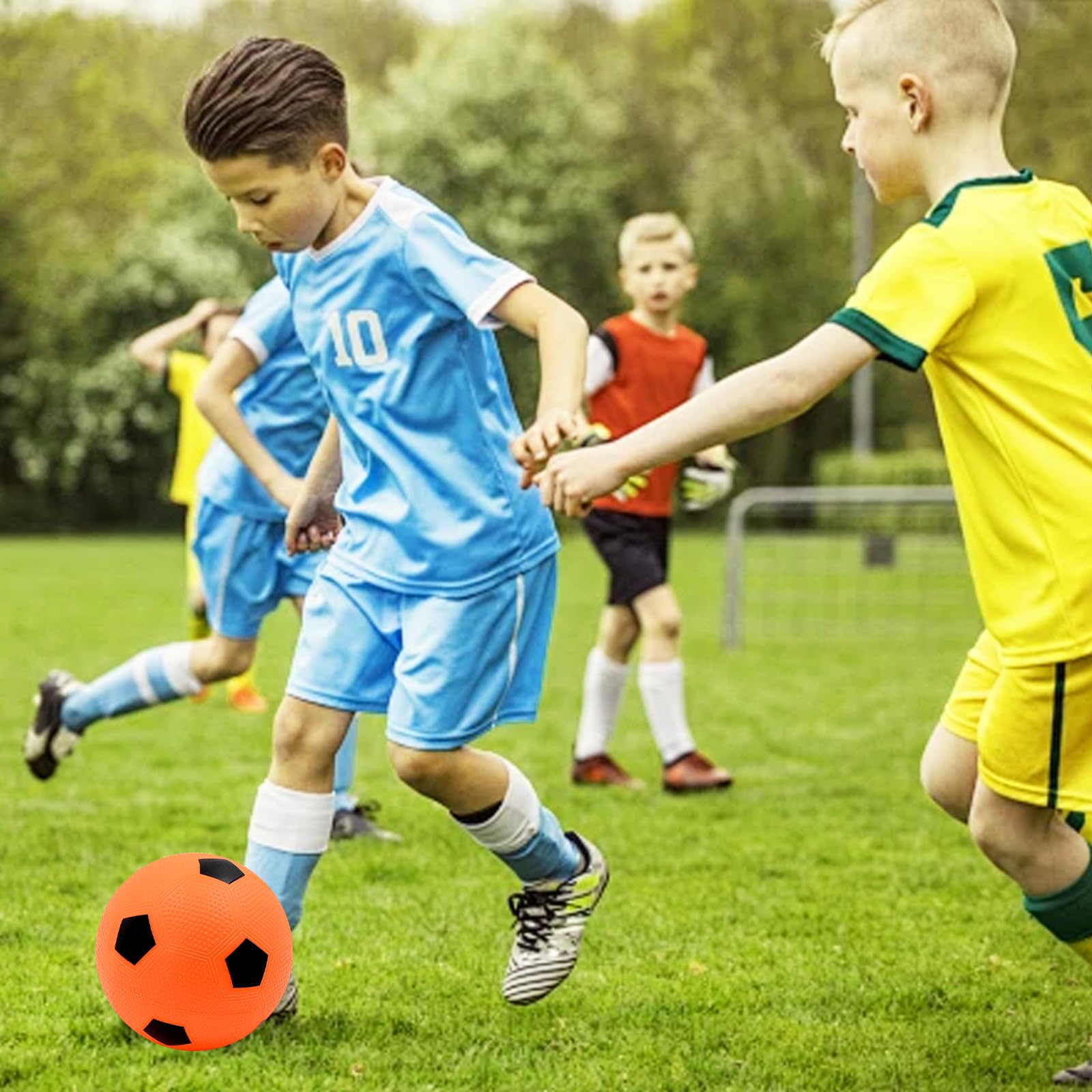 Coriver 3 Pack Mini Football, 15cm Inflatable Small Soccer Ball, 3 Colours Soccer Ball with Pump, Summer Pool Beach Ball - Image 2
