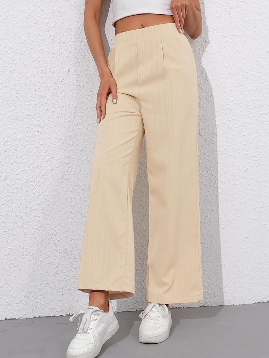 Women's Wide Leg Dress Pants 2026 High Waisted Flowy Trousers Business Casual Work Slacks Palazzo Pants - Image 3