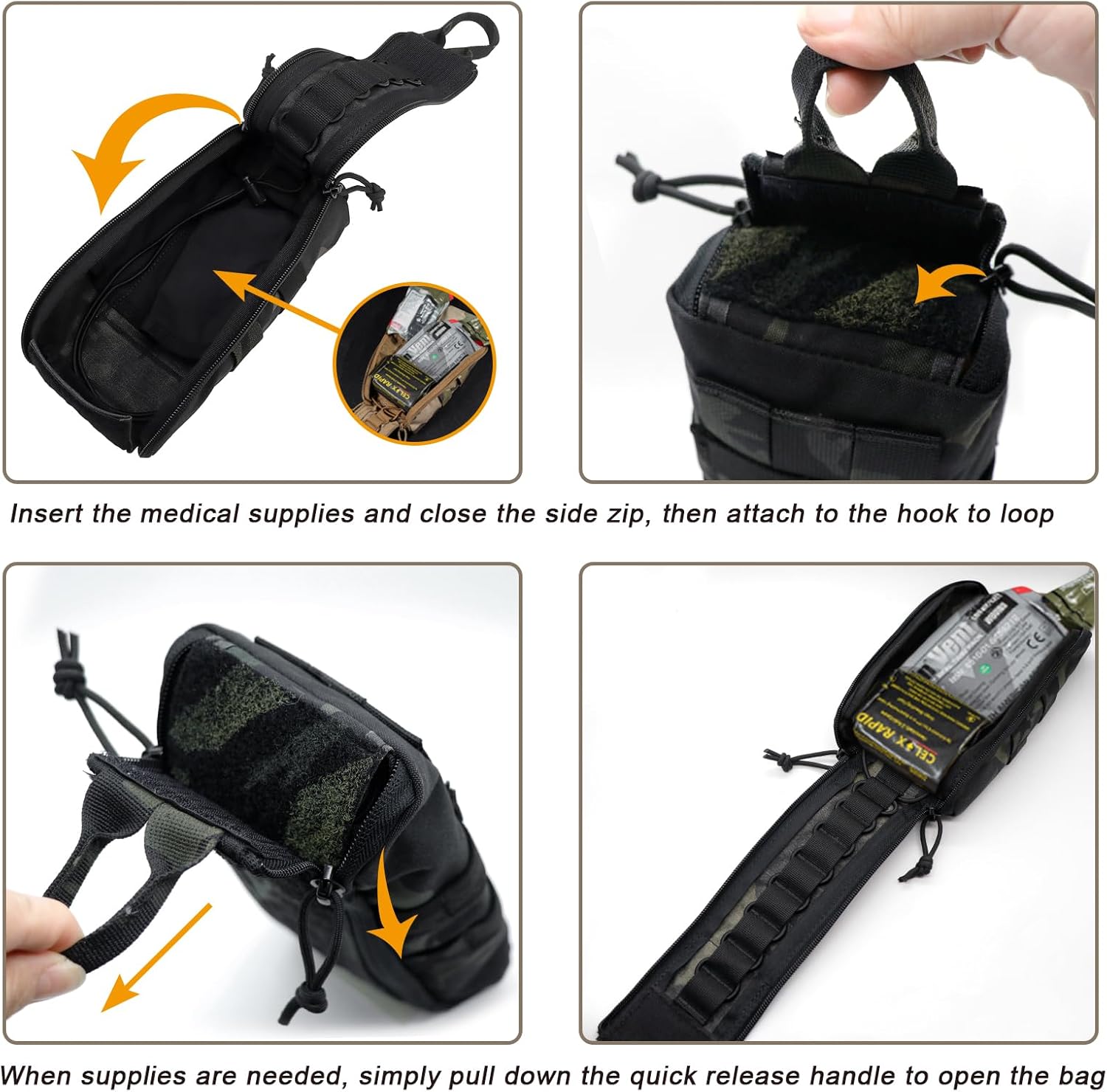 Qavctw IFAK Pouch - IFAK Molle Pouches First Aid Molle Bag EMT Trauma Kit Pouch Waist Bag for Outdoor Camping Hiking
