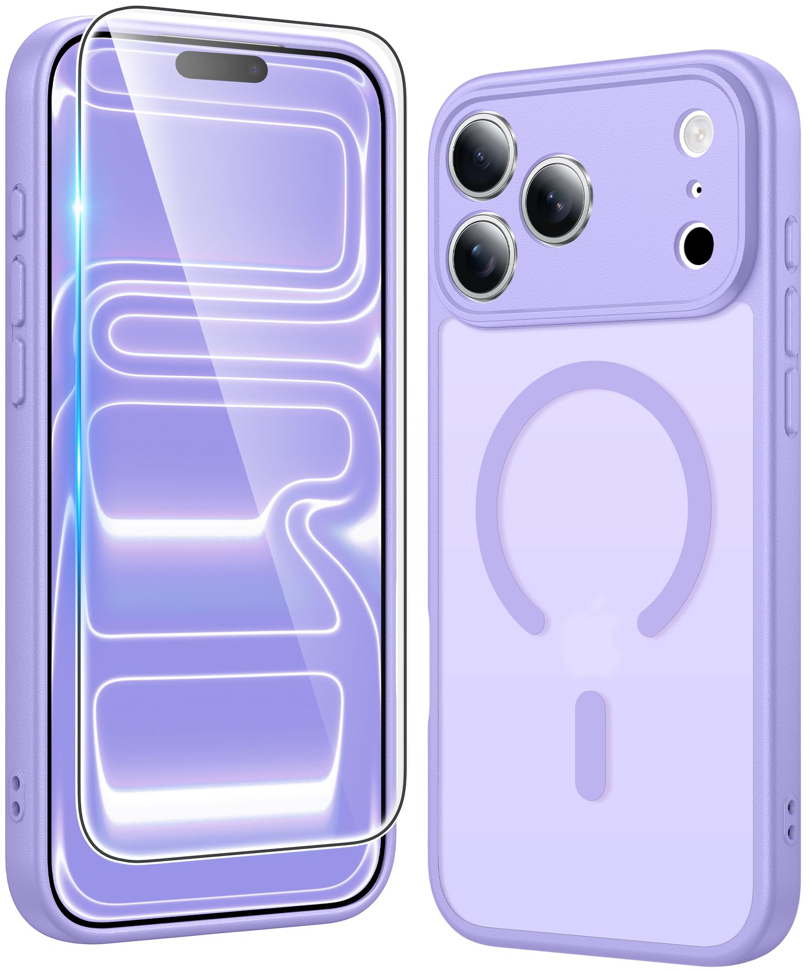 FNTCASE for iPhone 17 Pro-Max Case Compatible with Magsafe Matte Phonecase | Screen Protector, Military Grade Drop Protection, Slim Magnetic Phone Cases, Shockproof Bumper, Translucent Cell Cover