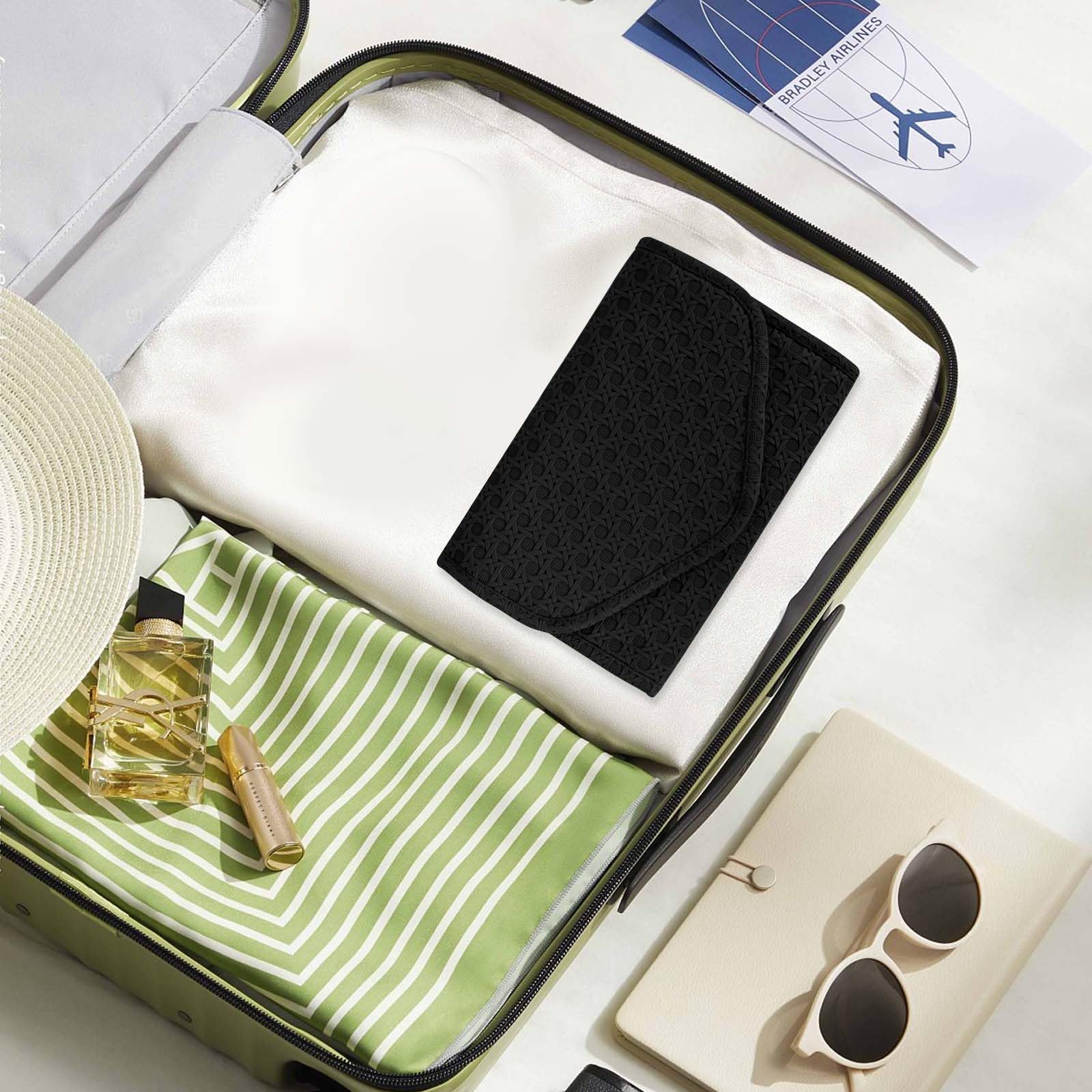 Organizador de Joyería Plegable Joyería Estuche Cuero Impermeable,Joyeros Enrollables Viaje,Rollo Organizador para Joyas de Viaje Bolsa Rollo de Joyas para Collares Pendientes Anillos Pulsera (Negro)
