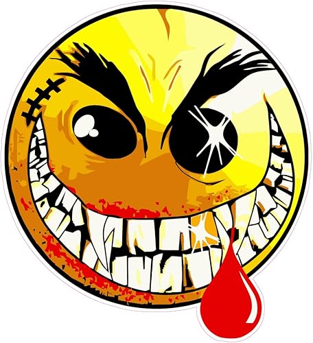 nostalgia decals Calcomanía de cara sonriente malvada grande de 10 pulgadas en los Estados Unidos