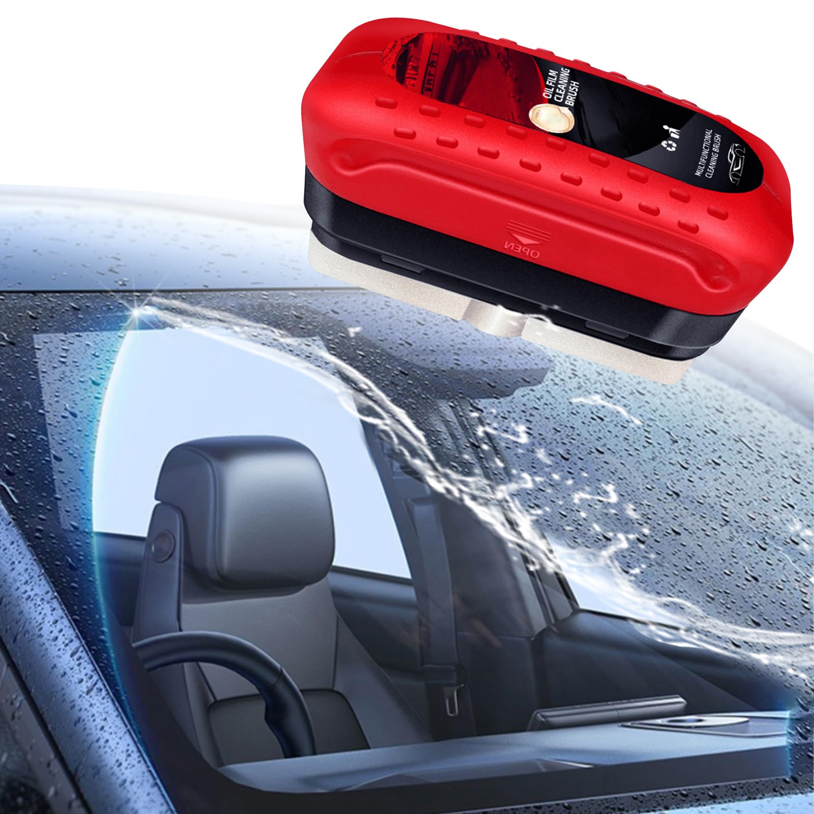 Automotive Oil Film Cleaning Brush, Glass Cleaning Board, Car Glass Oil Film Cleaner, Windshield Cleaning Tool, Improves Clarity and Visibility (1PC)