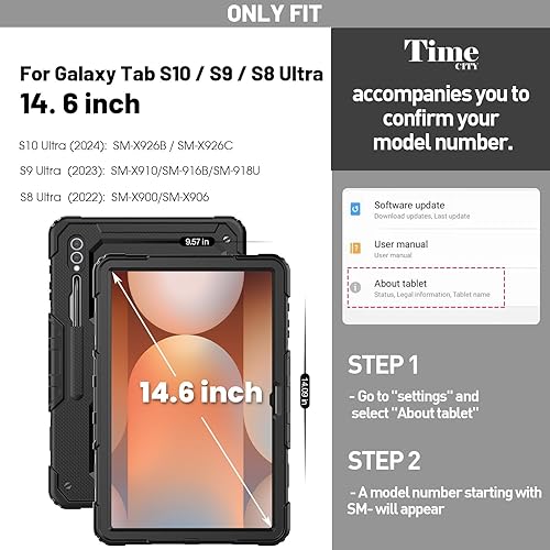 Miniatura 2 de timecity Funda para Galaxy Tab S9 Ultra de 14.6 pulgadas 2023  Funda para Samsung Galaxy Tab S8 Ultra de 14.6 pulgadas 2022 (funda SM-X910NZA