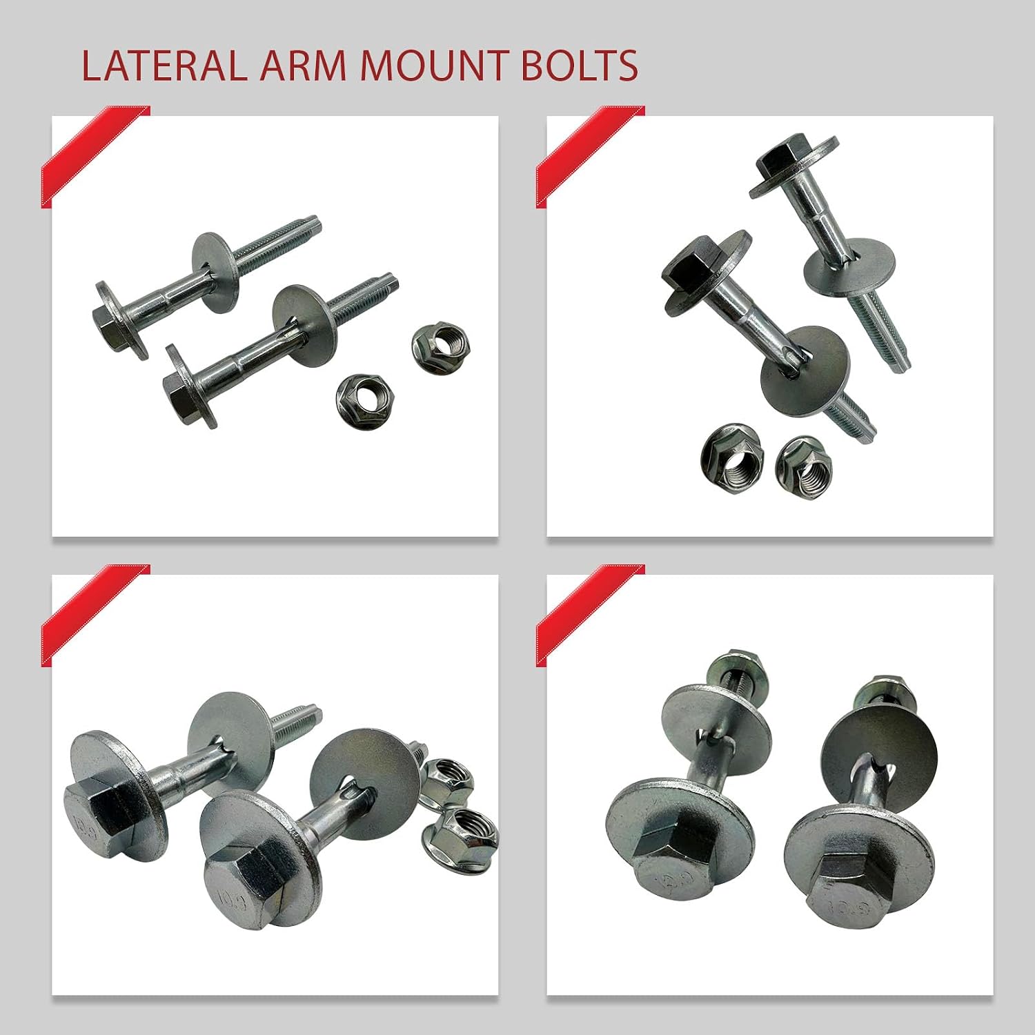 2Pcs Eccentric Alignment Camber Bolt for Volkswagen Jetta 2005-2018 for vw CC 2009-2017 1K0501387D 1K0501385A 1K0501387C Car Rear Lower Suspension Control Arm Cam Adjust Nut Kit Silver
