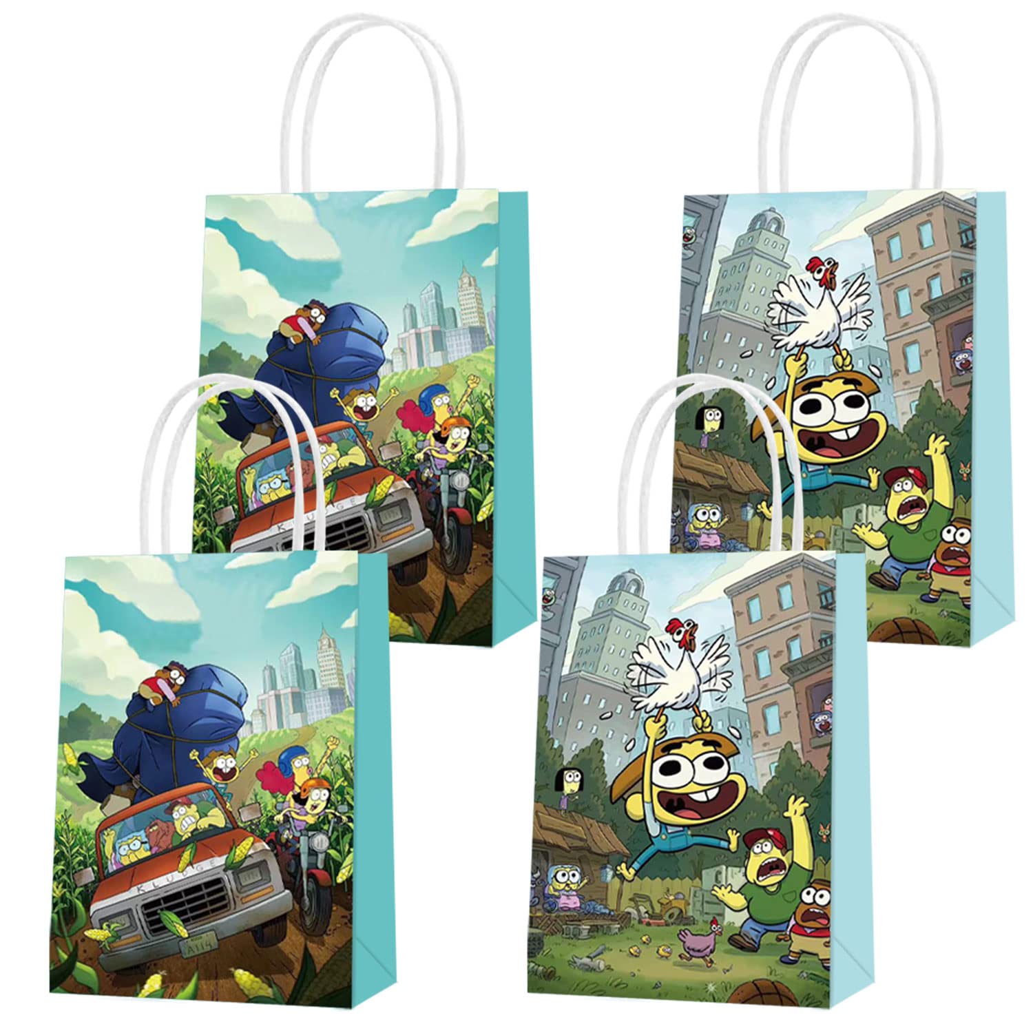 Photo 1 of 3 PACK ALREMO 16 Pcs Big City Greens Party Paper Gift Bags, 2 Styles Party Favor Bags with Handles for Baby Boys Cartoon Birthday Party Decorations, Goody Bags Candy Gift Bags