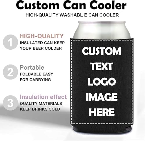 Miniatura 5 de Juego de 20 enfriadores de cerveza personalizados, soporte aislado personalizado para botellas de bebidas, soporte para cerveza que mantiene tu