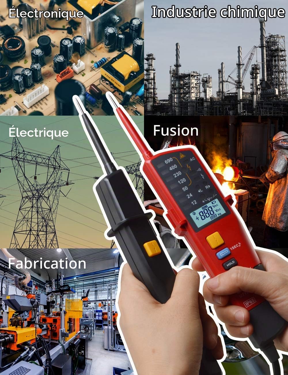 UNI-T UT18C Numérique Tension Mètre Gamme Automatique Continuité Testeur AC/DC Voltmètre La Fréquence RCD Testeur