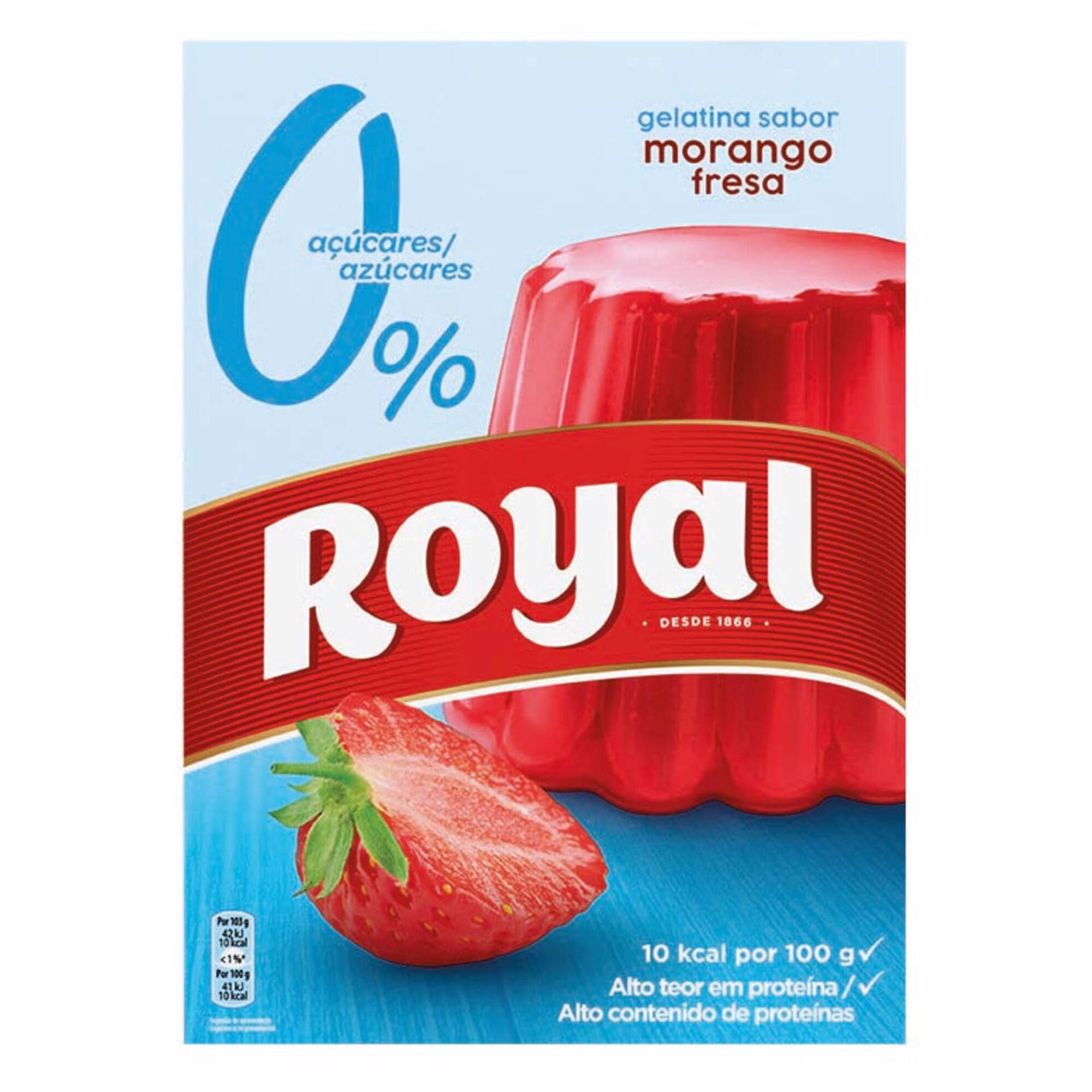 Royal Mix - Gélatine en poudre avec un mélange de saveurs | Fraise | Tropical | Fruits des bois | Pastèque | Ananas - 0% sucres ajoutés | 5 sachets de 31g.