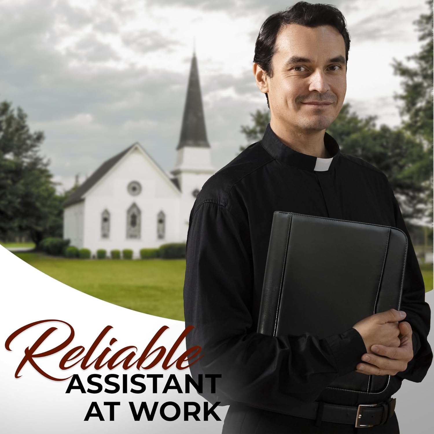 DEHITE Leather Portfolio for Men – Padfolio Case for Men and Women – Black Bible Notebook Organizer – Pen Slots – Zipper Binder – Premium PU Leather – Feels Like Full-Grain – Office Gift Accessories