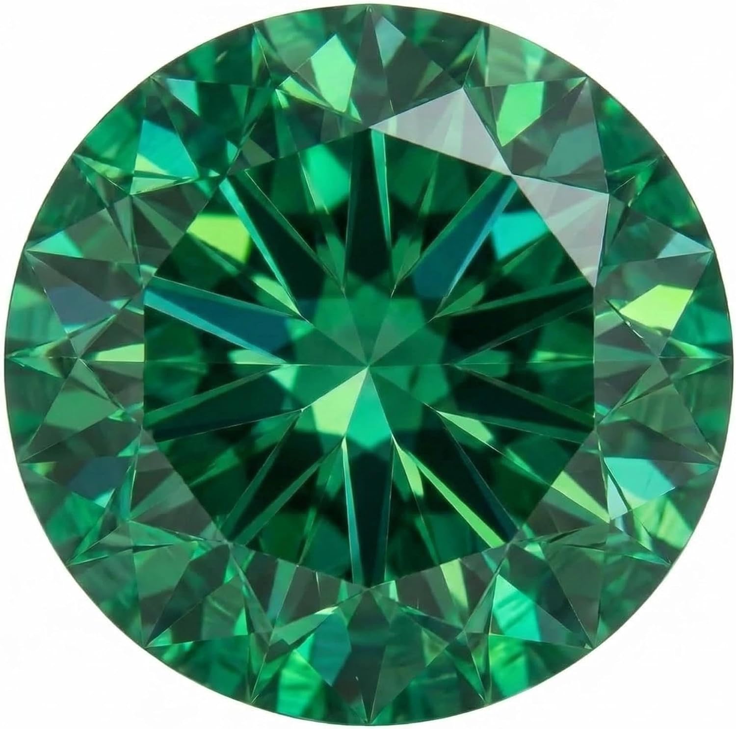 Generic Synthetic Emerald Gemstone, Lab Grown Emerald Green Round Brilliant Cut Loose Stone 0.5-2.0 ct, AGL Certificate Included, for DIY Jewelry Making