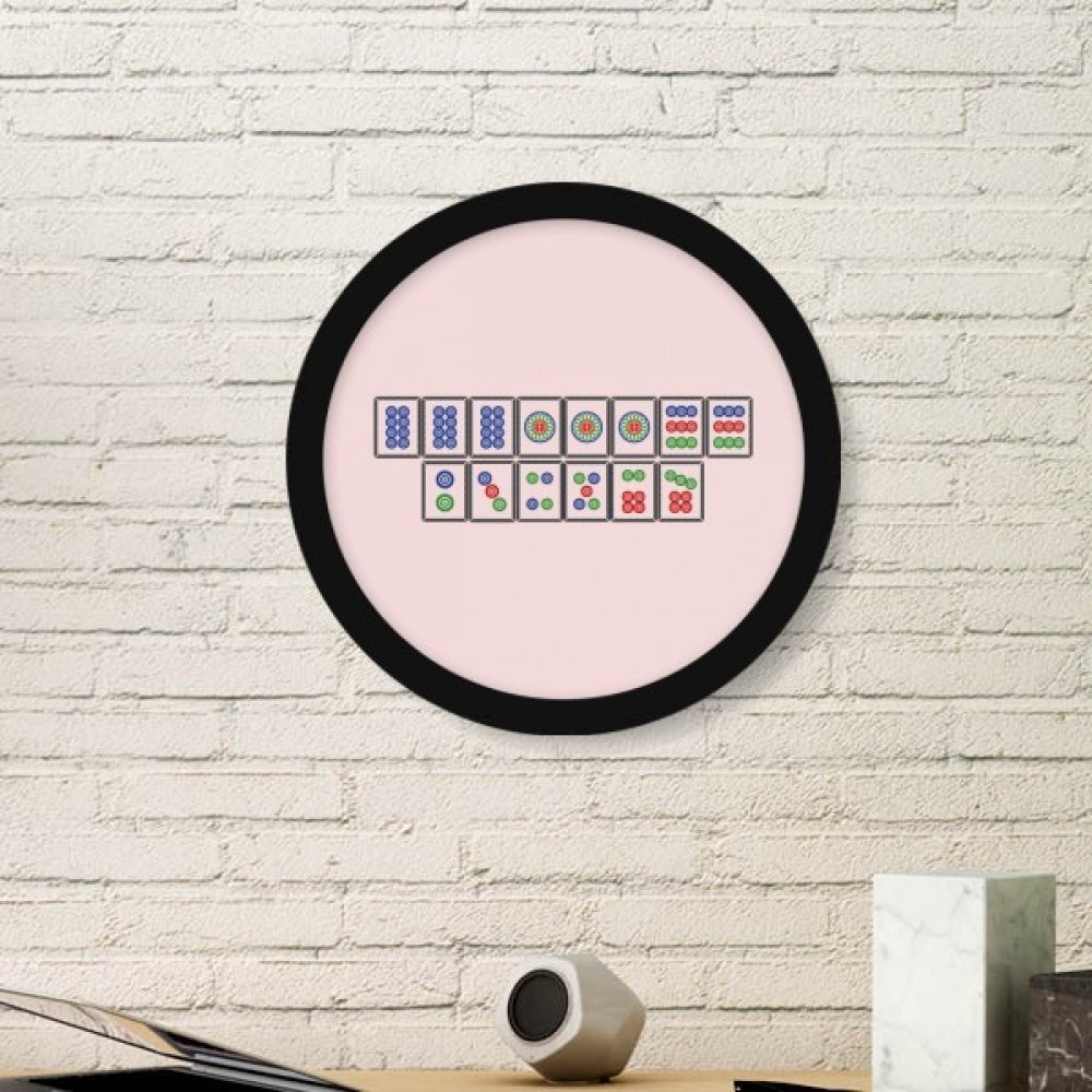 Cadre photo de mahjong en bois rond noir DIYthinker petit format pour décoration murale