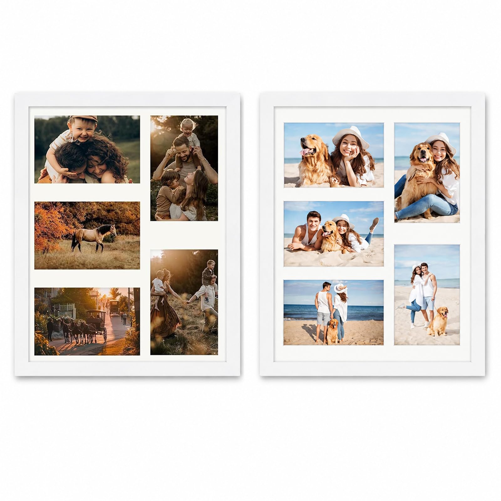 2 PCS Collage Picture Frame, Double Use Photo Frames Multi Pictures