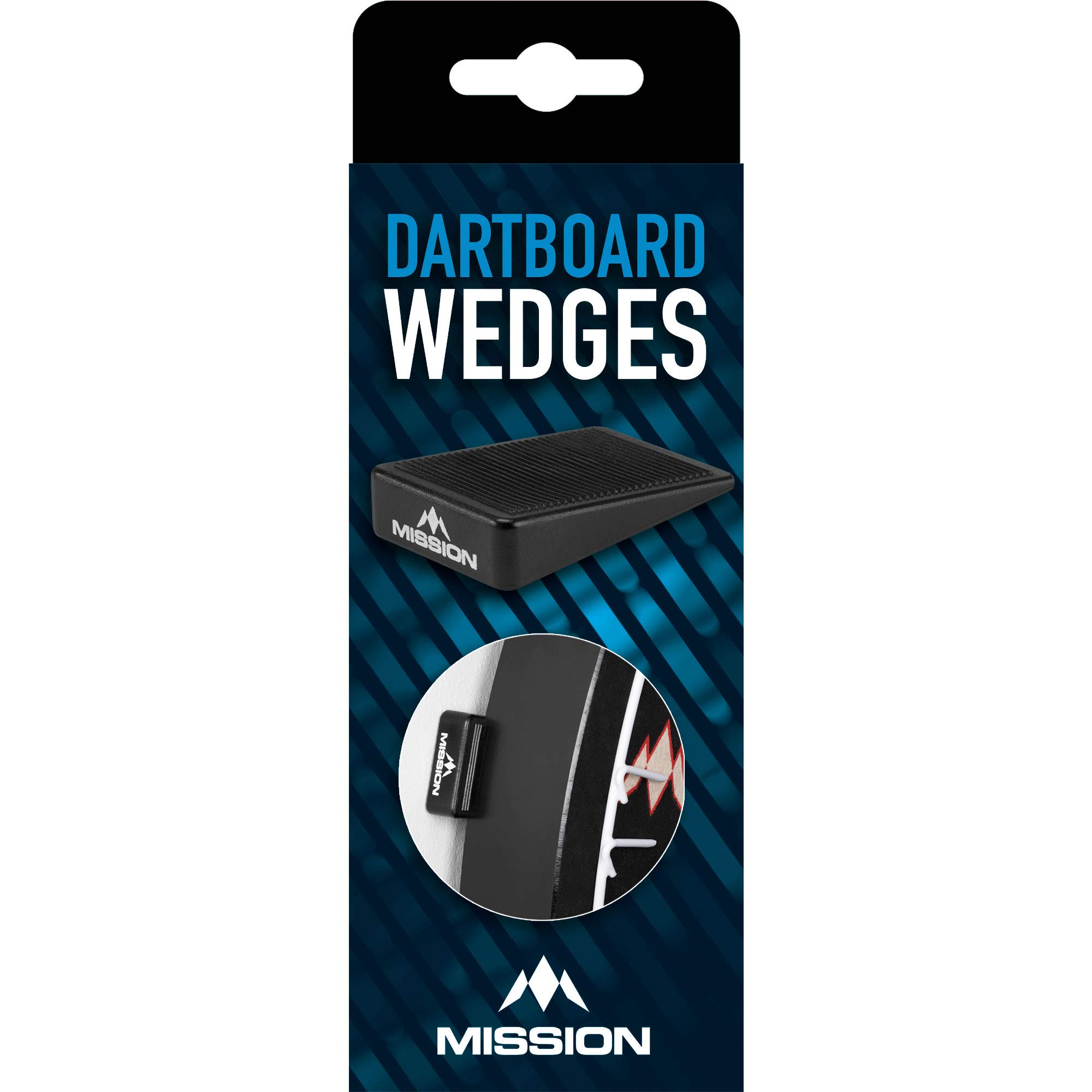 Mission Dartboard Wedges 8 schwarze Silikon-Keile zur Fixierung des Dartboards