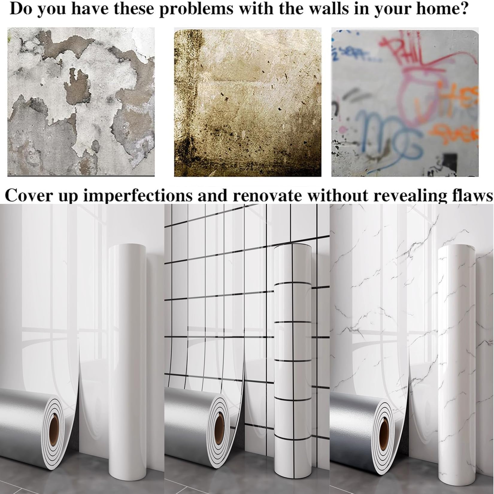 Paneles Tapiz Autoadhesivo Muebles Mármol,2mm Papel Pintado Adhesivo- Rollo De Aislante Termico - Paneles De Pared 3D Impermeable Antihumedad Contacto Papel Decorativo Para Hogar/Dormitorio/Salón