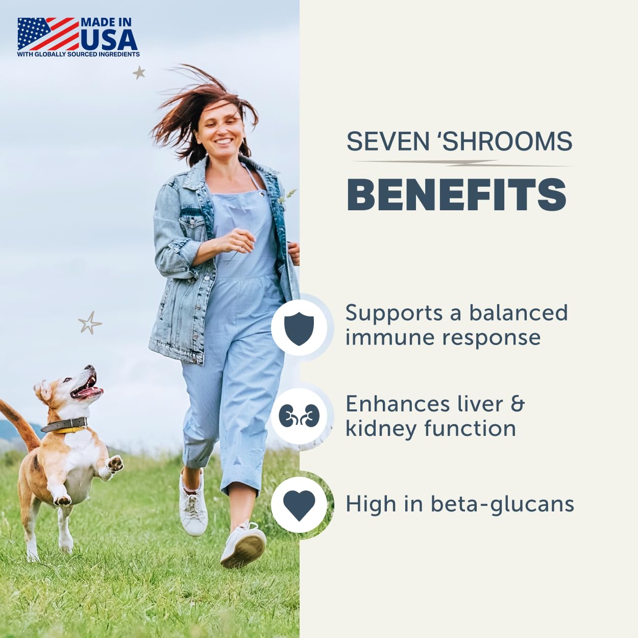Four Leaf Rover Seven Shrooms - Organic Mushroom Supplement for Dogs - 7 Whole Mushrooms (Turkey Tail, Reishi, Cordyceps, Shiitake, Maitake) - Immune Support Powder with Beta-Glucans, Vet Formulated — Amazon image 3