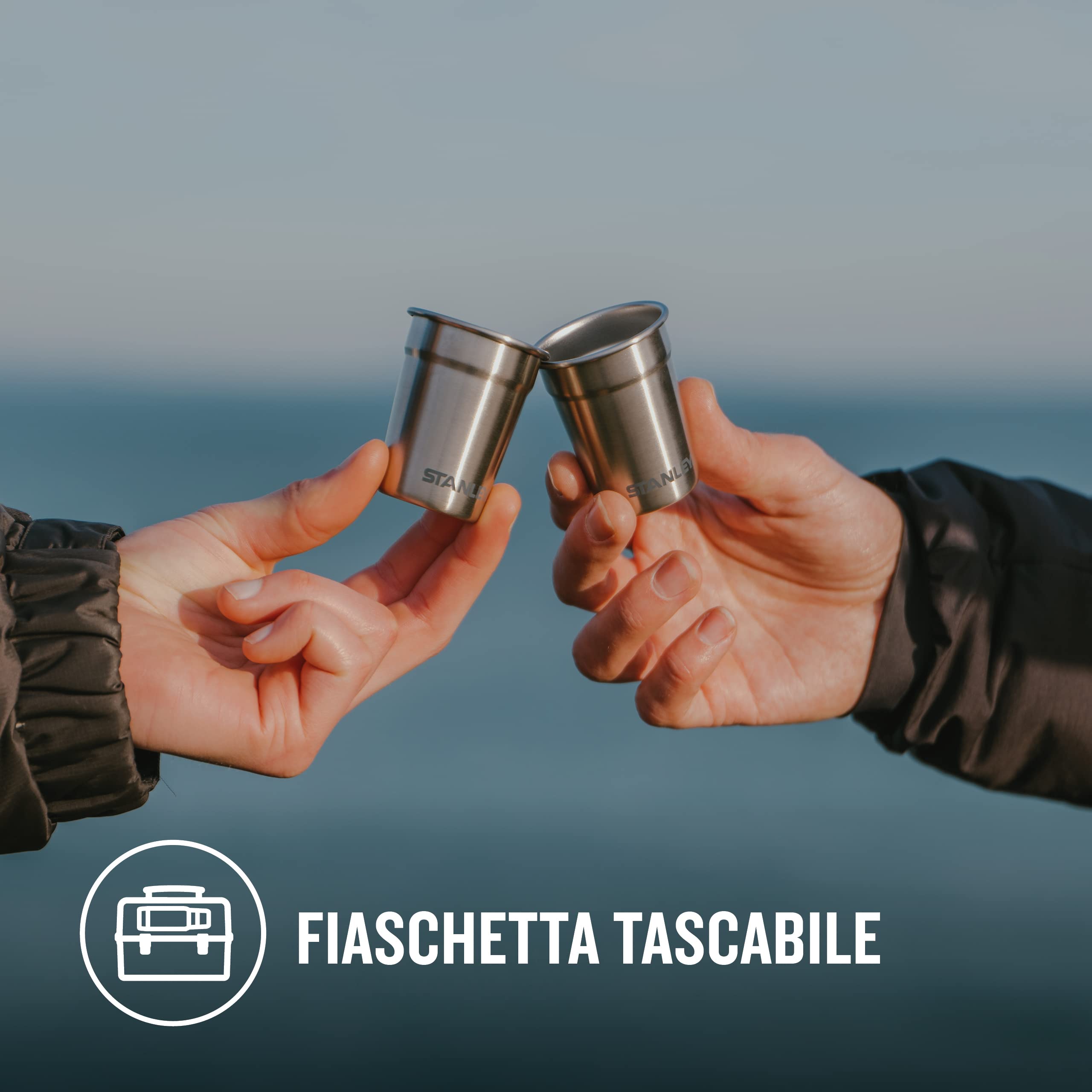 Stanley Adventure Nesting Shot Glass Set 0.59 mL - Bicchierini in Acciaio Inossidabile Senza BPA - Riponibili grazie al Nesting system - Lavabili in Lavastoviglie