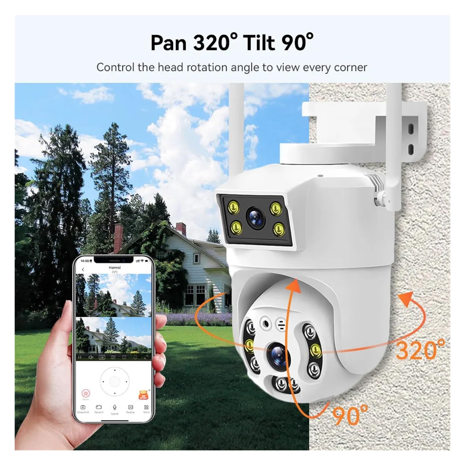 Caméra PTZ WiFi à Double Objectif 8MP 4K
