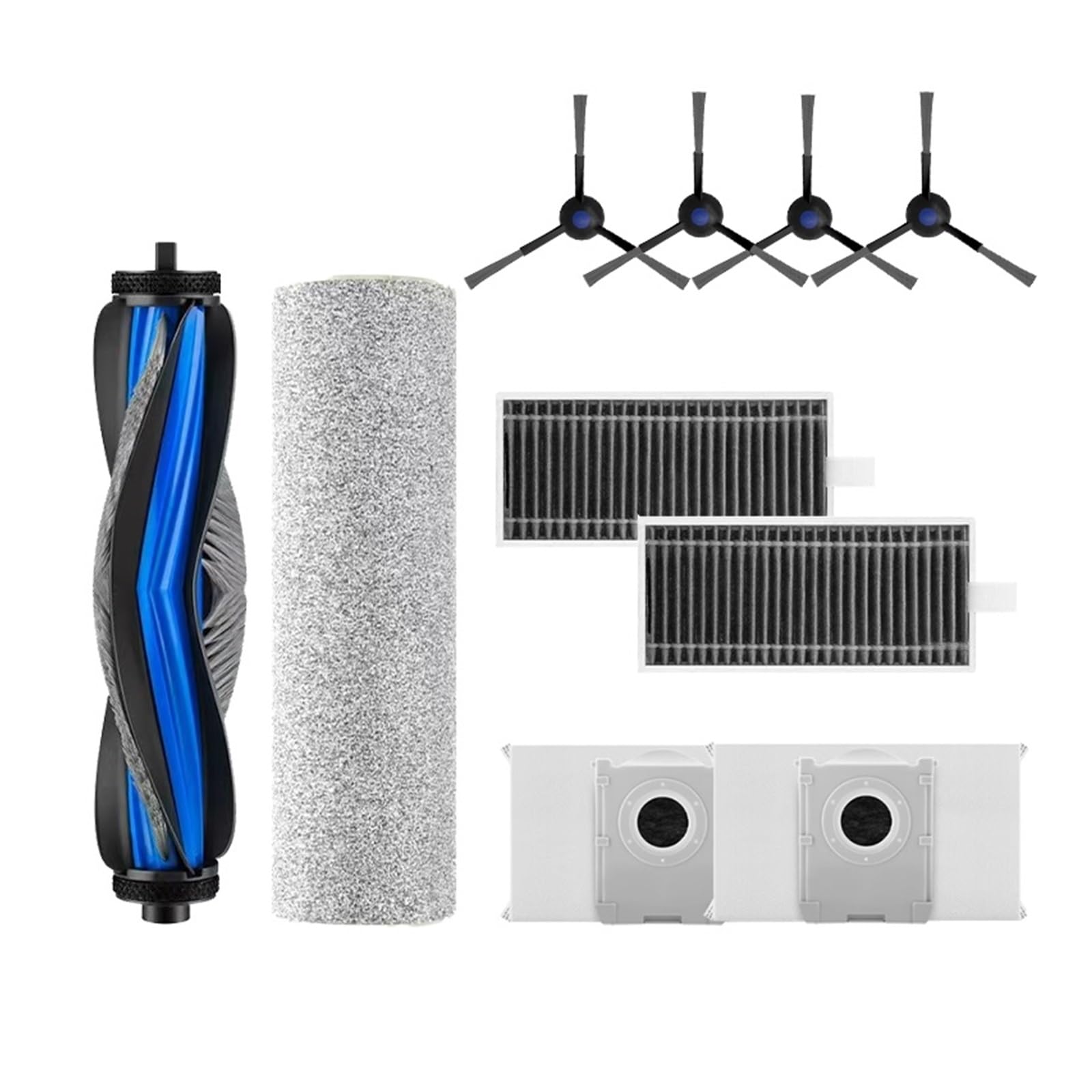 Kompatybilny z częściami zamiennymi do robota odkurzającego Ecovacs X8 Pro Omni Główne szczotki boczne Ściereczki do mopa Filtry HEPA Worki na kurz Akcesoria(Light Grey)