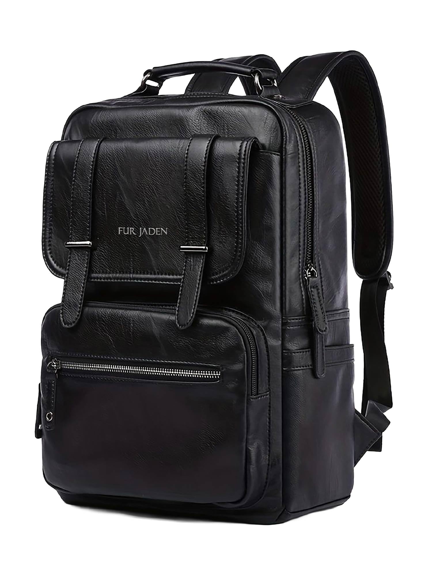 FUR JADEN Vegan Leather Stylish 15.6 Inch Laptop Backpack Travel Weekender Bag For Men Women — Amazon image 14