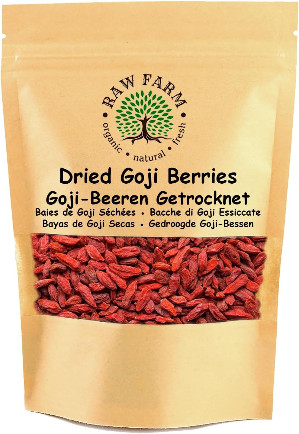 Raw Farm - Goji Berries, Whole fruits, Sun Dried, Free from additives 1 kg