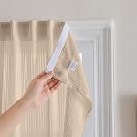 2 Panneaux Rideaux de cuisine blancs 41 Longueur de pouce Tier Rideau, Autocollant & Rideaux de poche, Deux en un sans-perçage, Rideaux à fenêtre court pour la salle de bains, 25x41 de pouce,2PCS