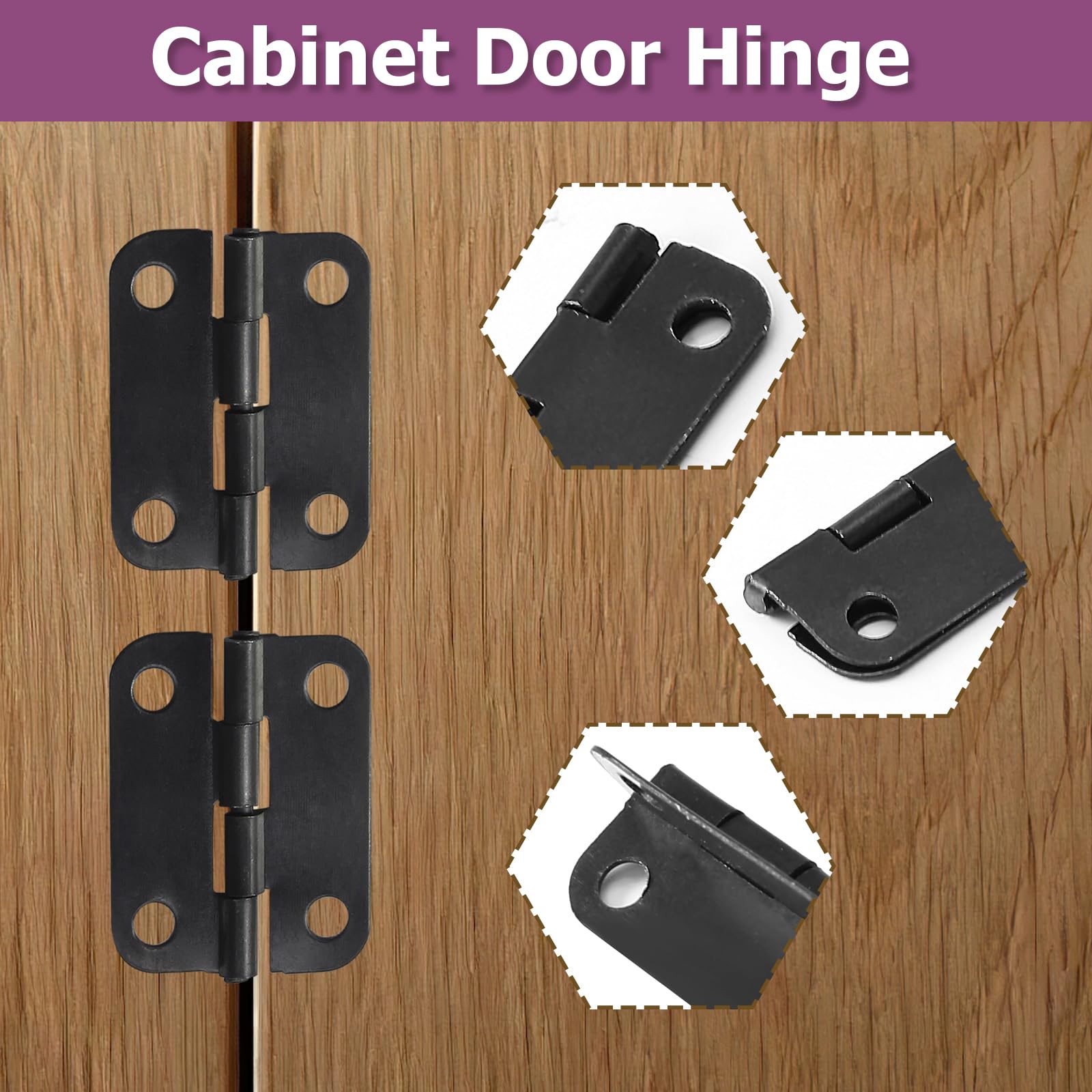 Black Cabinet Hinges - 24 Pack -4 Black Cabinet Hinges - 24 Pack -4