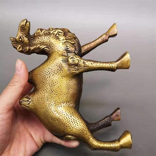 Miniatura 4 de LIPPSY Gran estatua antigua antigua de camello de cobre puro, accesorios ligeros de artesanía de lujo, escultura para sala de estar, oficina,