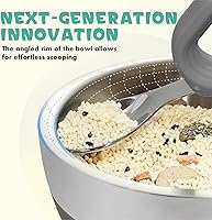 Vista 2 de MR. CHOU Juego de cuencos para bebé con cuchara y tenedor, cuencos aislados de acero inoxidable 18/8 de doble capa con ventosa de silicona y tapas